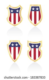 American shields vector set.