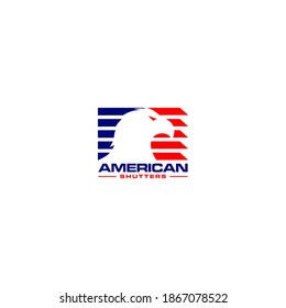 American Shutters Logo Design Vector