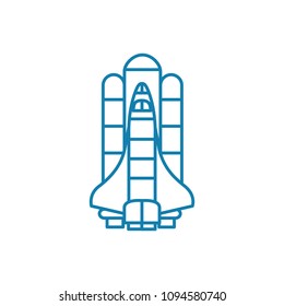 American shuttle linear icon concept. American shuttle line vector sign, symbol, illustration.