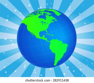 American side of the Globe with Captivating Background