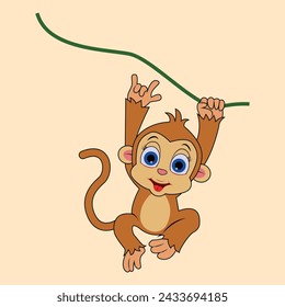 American Sign Language Art of 
Monkey ( I Love You SIgn)