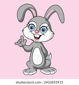 American Sign Language Art of 
Rabbit ( I Love You SIgn)