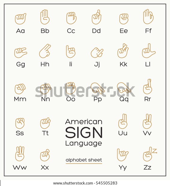 American Sign Language ASL\
Alphabet