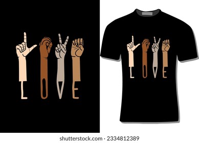 American Sign Language Love Hand Design