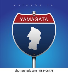 American Sign Road Style

An Sign Road Japan with blue background and message, YAMAGATA and map, vector art image illustration