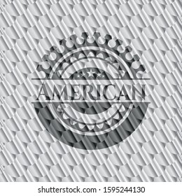 American silver badge. Scales pattern. Vector Illustration. Detailed.
