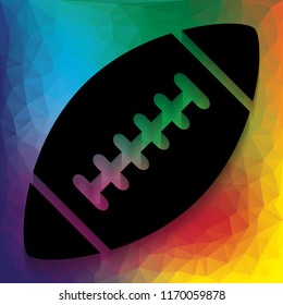 American simple football ball. Vector. Flat style black icon on white.