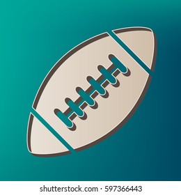 American simple football ball. Vector. Icon printed at 3d on sea color background.