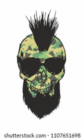 American skull grapihc design vector art