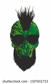 American skull grapihc design vector art