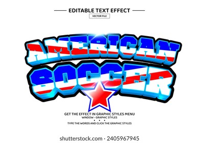 American soccer 3D editable text effect template