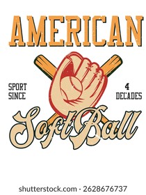 its a American softball Vector Graphics Artwork