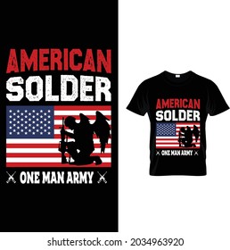 American Solder One Man Army T-Shirt Design
