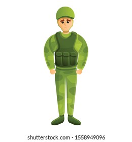 American soldier icon. Cartoon of american soldier vector icon for web design isolated on white background