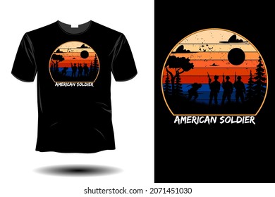 american soldier mockup retro vintage design