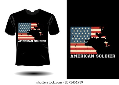 american soldier mockup retro vintage design