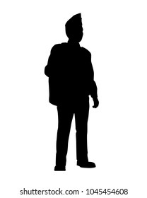 American soldier silhouette vector