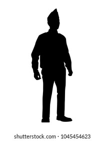 American soldier silhouette vector