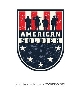 American Soldier Vector Logo Design