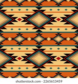 American Southwest design style in a seamless repeat pattern - Vector Illustration 