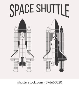 American Space Shuttle Design Isolated On White Background