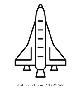 American spaceship icon. Outline american spaceship vector icon for web design isolated on white background