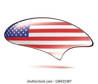 American speech bubble on white isolated background. Vector design.