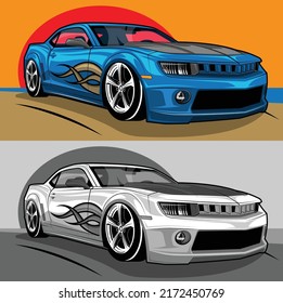 American Sport Cars Blue and White Colors