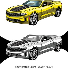 American Sport Cars Yellow and White