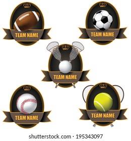 American sports badge icon symbol set. EPS 10 vector.