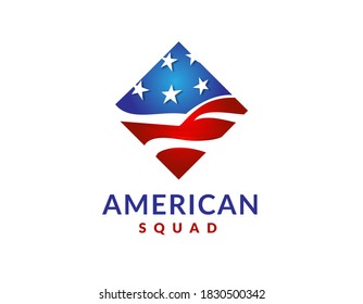 American squad vector logo design
