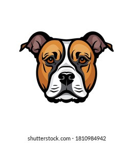 Dibujo vectorial aislado del perro del toro Terrier de Staffordshire americano