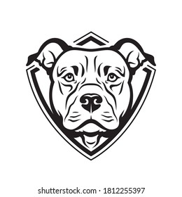 American Staffordshire bull Terrier dog  isolated heraldic symbol vector illustration