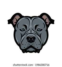 American Staffordshire bull Terrier dog, Bully, Pitbull - isolated vector illustration