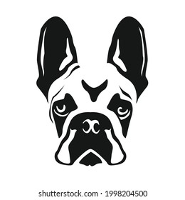 American staffordshire bull terrier dog isolated vector face.american bully puppy face stencil vector black and white   flat design