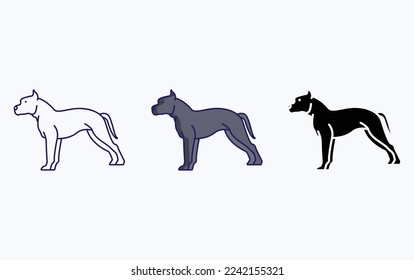 American Staffordshire Dog Breeds illustration icon