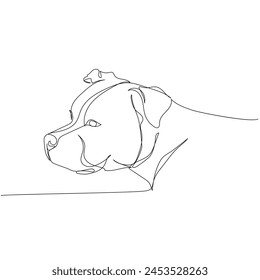 American Staffordshire Terrier, AmStaff, staffy, dog breed, companion dog one line art. Continuous line drawing of friend, dog, doggy, friendship, care, pet, animal, family, canine.