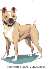 American Staffordshire Terrier dog - isolated vector illustration