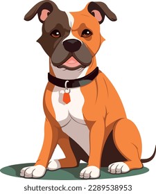 American Staffordshire Terrier dog - isolated vector illustration