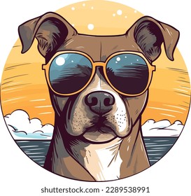 American Staffordshire Terrier dog - isolated vector illustration