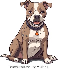 American Staffordshire Terrier dog - isolated vector illustration