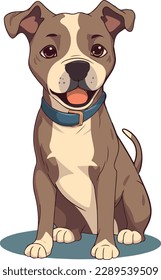 American Staffordshire Terrier dog - isolated vector illustration