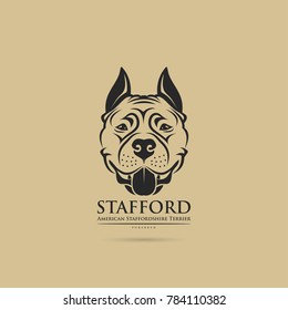 American Staffordshire Terrier dog - isolated vector illustration