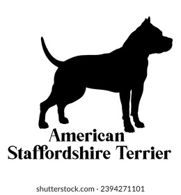 American Staffordshire Terrier Dog silhouette dog breeds logo dog monogram logo dog face vector