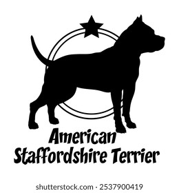 American Staffordshire Terrier dog silhouette,  dog, dog breeds, logo, vector, silhouette, logo design, animal, illustration, icon, sign, design, black,  symbol, pet