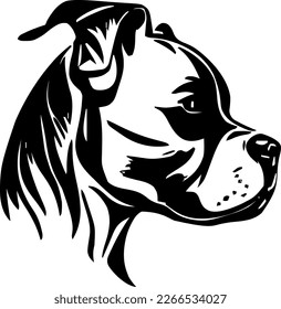 American Staffordshire Terrier outline only, dog head, vector illustration, black color, vector image