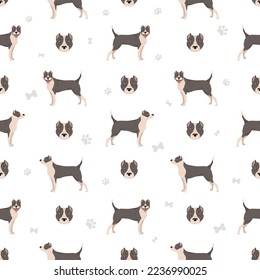 American staffordshire terrier seamless pattern. Vector illustration