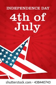 American star for 4th of July, the United States of America Independence Day celebration, can be used as poster, banner or flyer design as CMYK A4 design scale