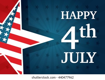 American star background for 4th of July, the United States of America Independence Day celebration, can be used as poster, banner or flyer design. CMYK colors.