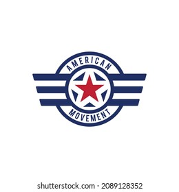 American star emblem vector logo design